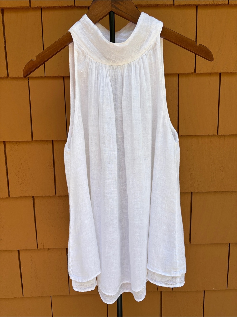 ANNE‎ FONTAINE | White Linen High Neck Halter French Girl Summer Blouse| Size 42